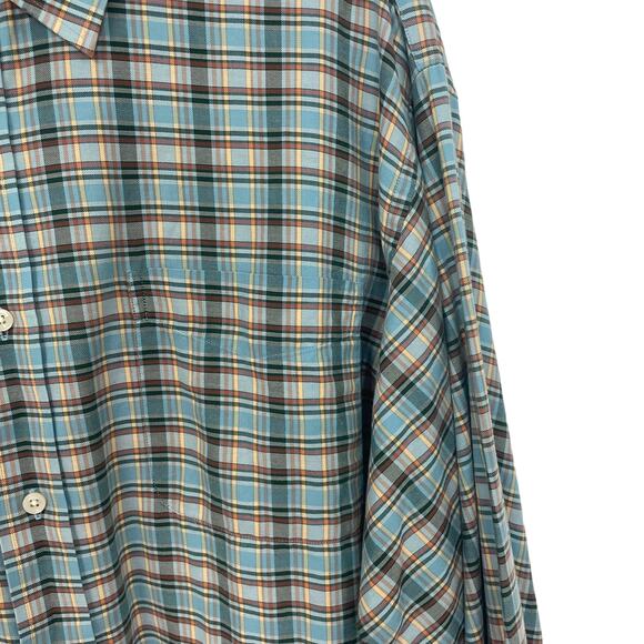 Daniel Cremieux Blue Plaid Long Sleeve Button Down Shirt Tailored Fit Mens Large - Picture 3 of 6